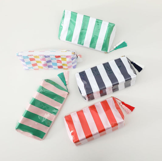 Waterproof Striped Bag - Navy