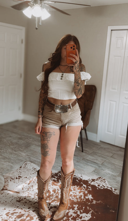 Liv Lace Trim Crop Top