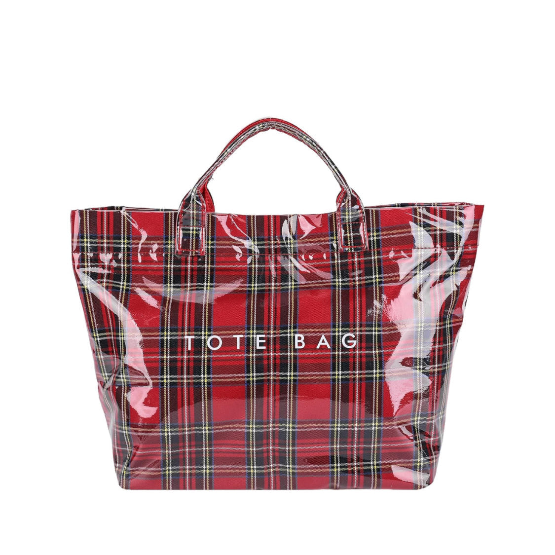 Waterproof Tote in Red Plaid