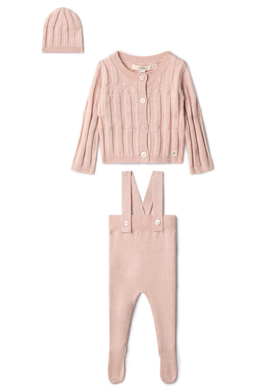 High Waist Overall Knit Set