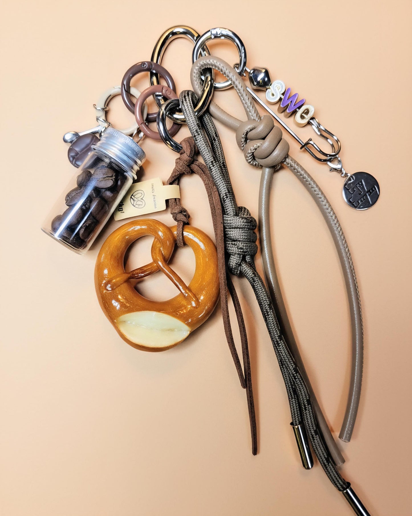 Aroma Delight Pretzel & Coffee Scented Bag Charm